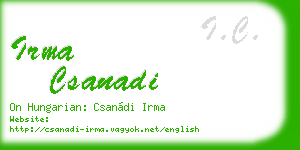 irma csanadi business card